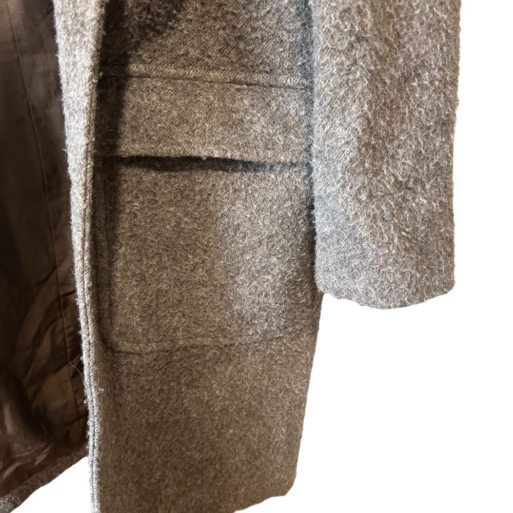 WYTHE SHAWL COLLAR WOOL COAT IN BROWN/ CREAM CASENTINO TWILL - Picture 9 of 12